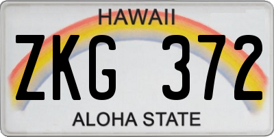 HI license plate ZKG372