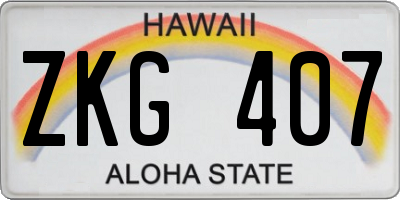 HI license plate ZKG407