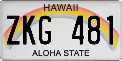 HI license plate ZKG481