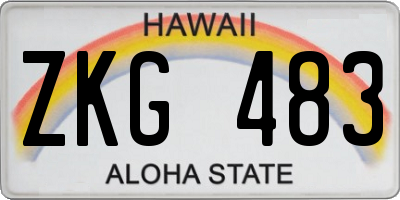 HI license plate ZKG483
