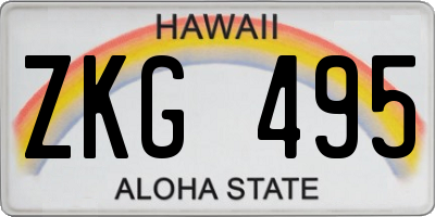 HI license plate ZKG495