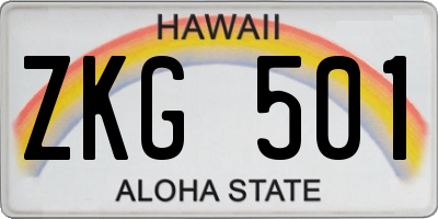 HI license plate ZKG501