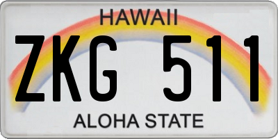 HI license plate ZKG511
