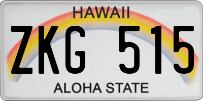 HI license plate ZKG515