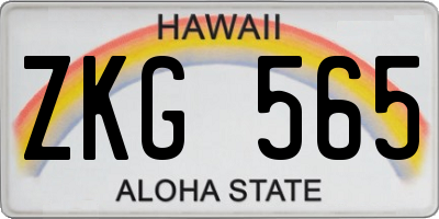 HI license plate ZKG565