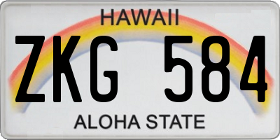 HI license plate ZKG584