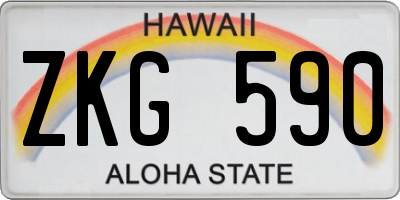 HI license plate ZKG590