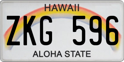 HI license plate ZKG596