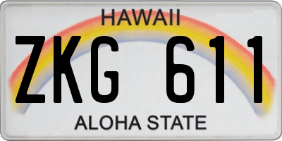 HI license plate ZKG611