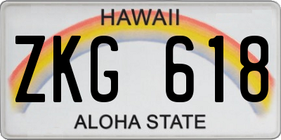 HI license plate ZKG618