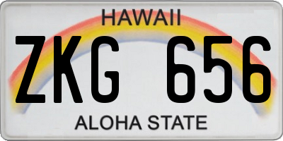 HI license plate ZKG656