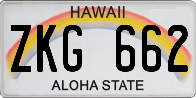 HI license plate ZKG662
