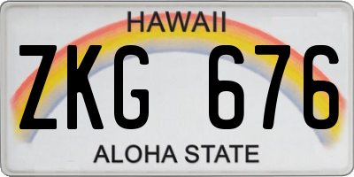 HI license plate ZKG676