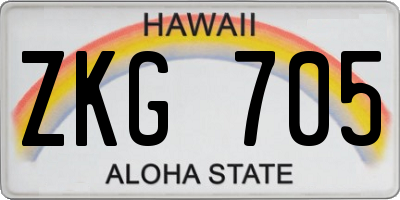 HI license plate ZKG705