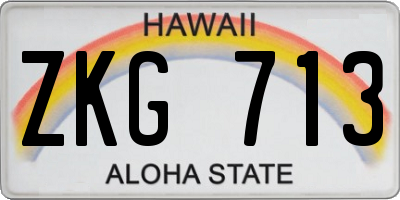 HI license plate ZKG713