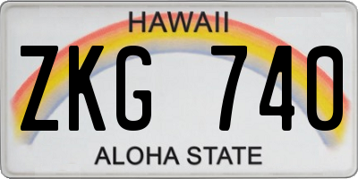 HI license plate ZKG740