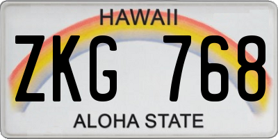 HI license plate ZKG768