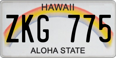 HI license plate ZKG775
