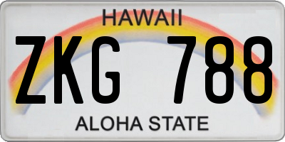 HI license plate ZKG788