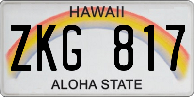HI license plate ZKG817