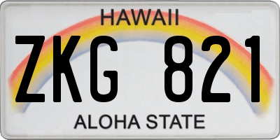 HI license plate ZKG821