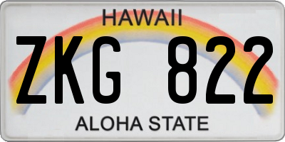 HI license plate ZKG822