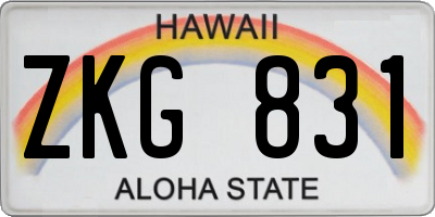 HI license plate ZKG831