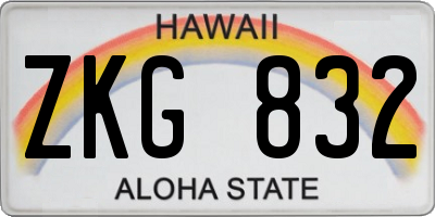 HI license plate ZKG832