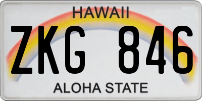 HI license plate ZKG846