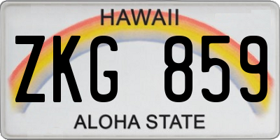HI license plate ZKG859