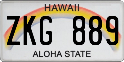 HI license plate ZKG889