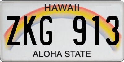 HI license plate ZKG913