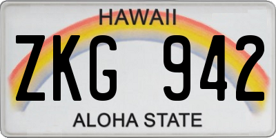 HI license plate ZKG942