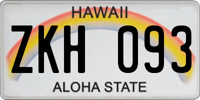 HI license plate ZKH093