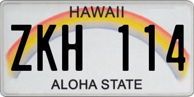 HI license plate ZKH114
