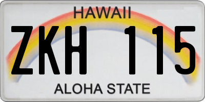 HI license plate ZKH115