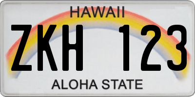 HI license plate ZKH123