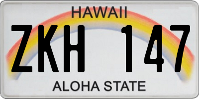 HI license plate ZKH147