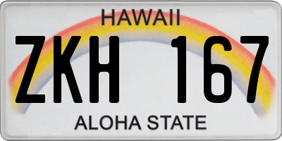 HI license plate ZKH167