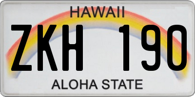 HI license plate ZKH190