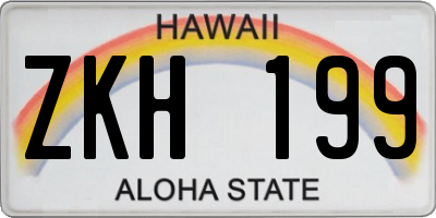 HI license plate ZKH199