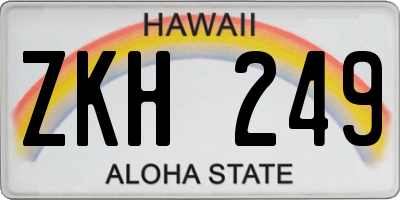 HI license plate ZKH249