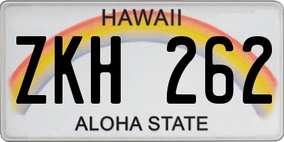 HI license plate ZKH262