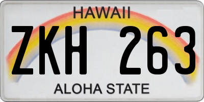 HI license plate ZKH263