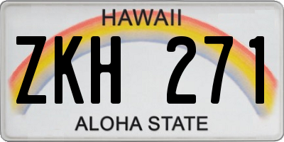 HI license plate ZKH271