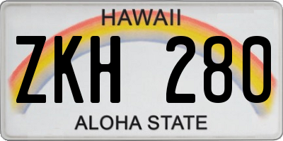 HI license plate ZKH280