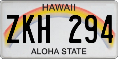 HI license plate ZKH294