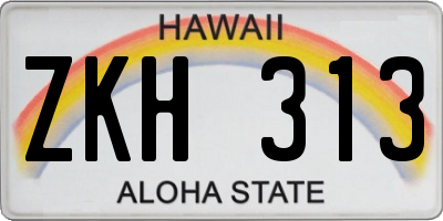 HI license plate ZKH313