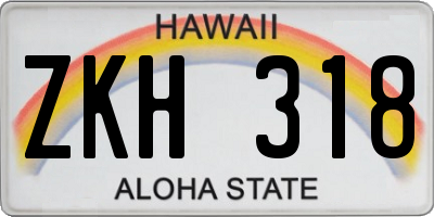 HI license plate ZKH318