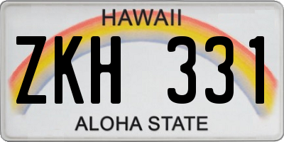 HI license plate ZKH331